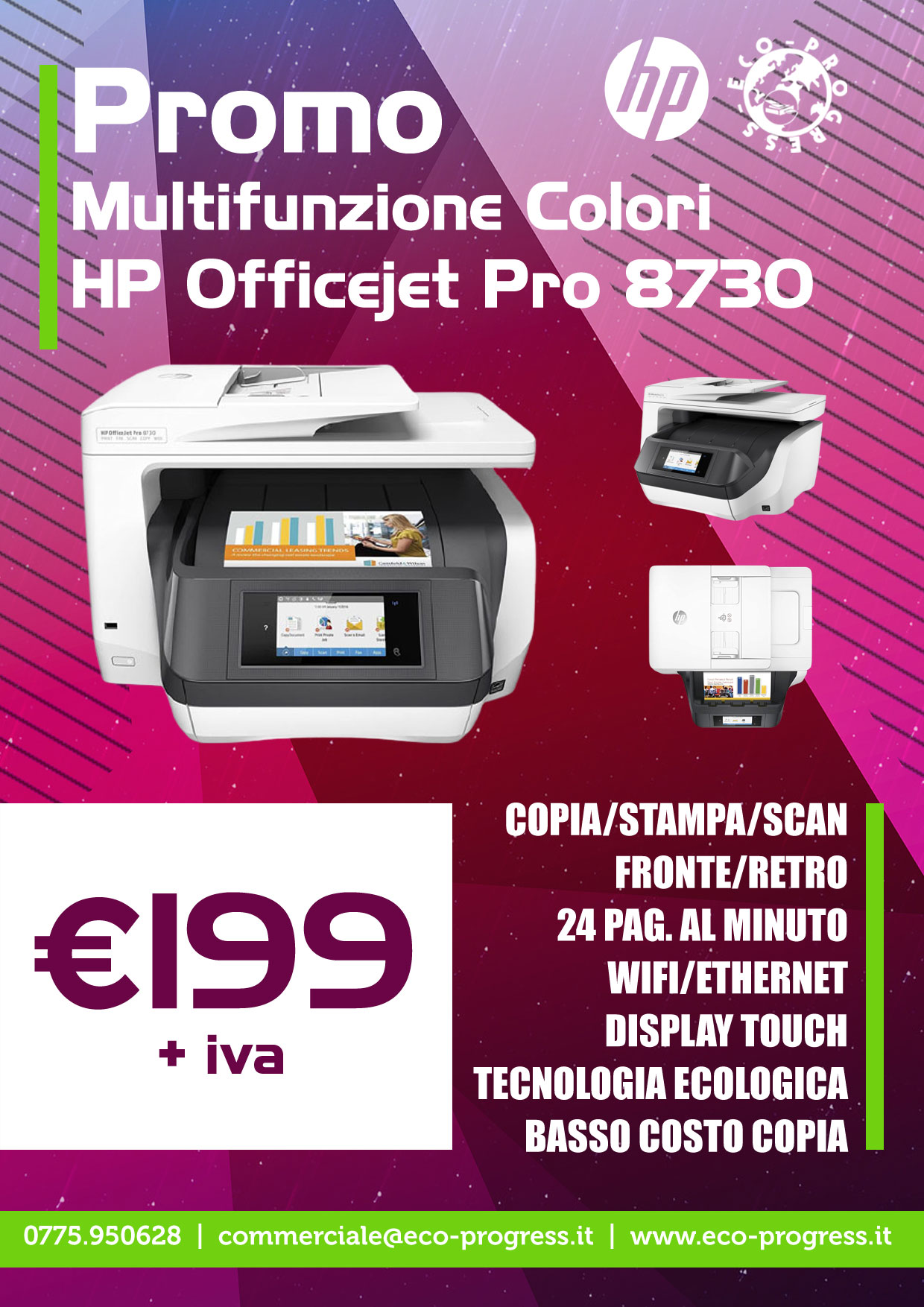 Promo HP Officejet Pro 8730 - Multifunzione a colori